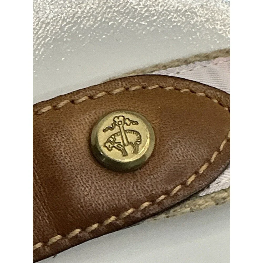 Brooks Brothers Turtle Canvas Leather Belt USA M 32-36